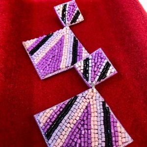 Multi-color beaded earrings